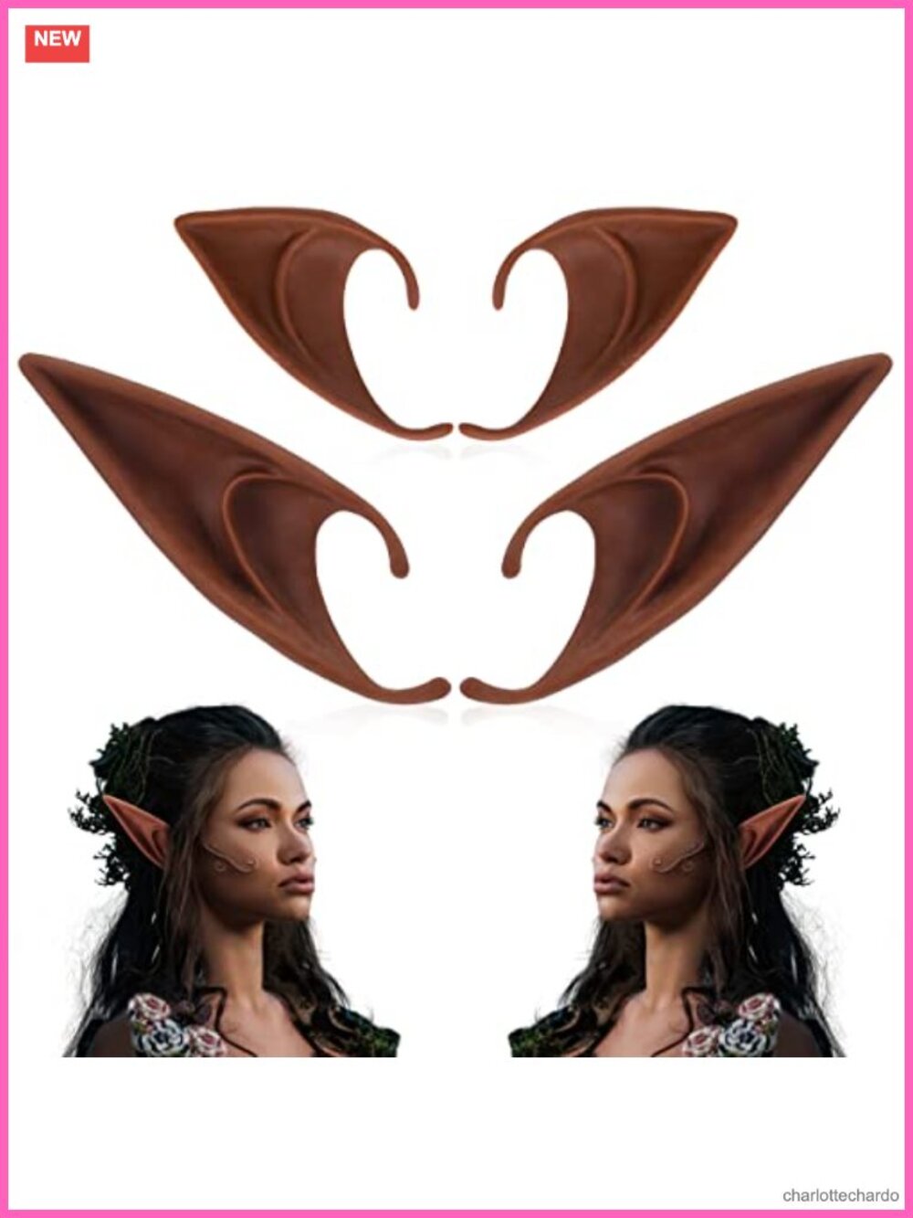 FRESHME Fairy Pixie Elf Ears Cosplay Soft Silicone Costume Accessory Set